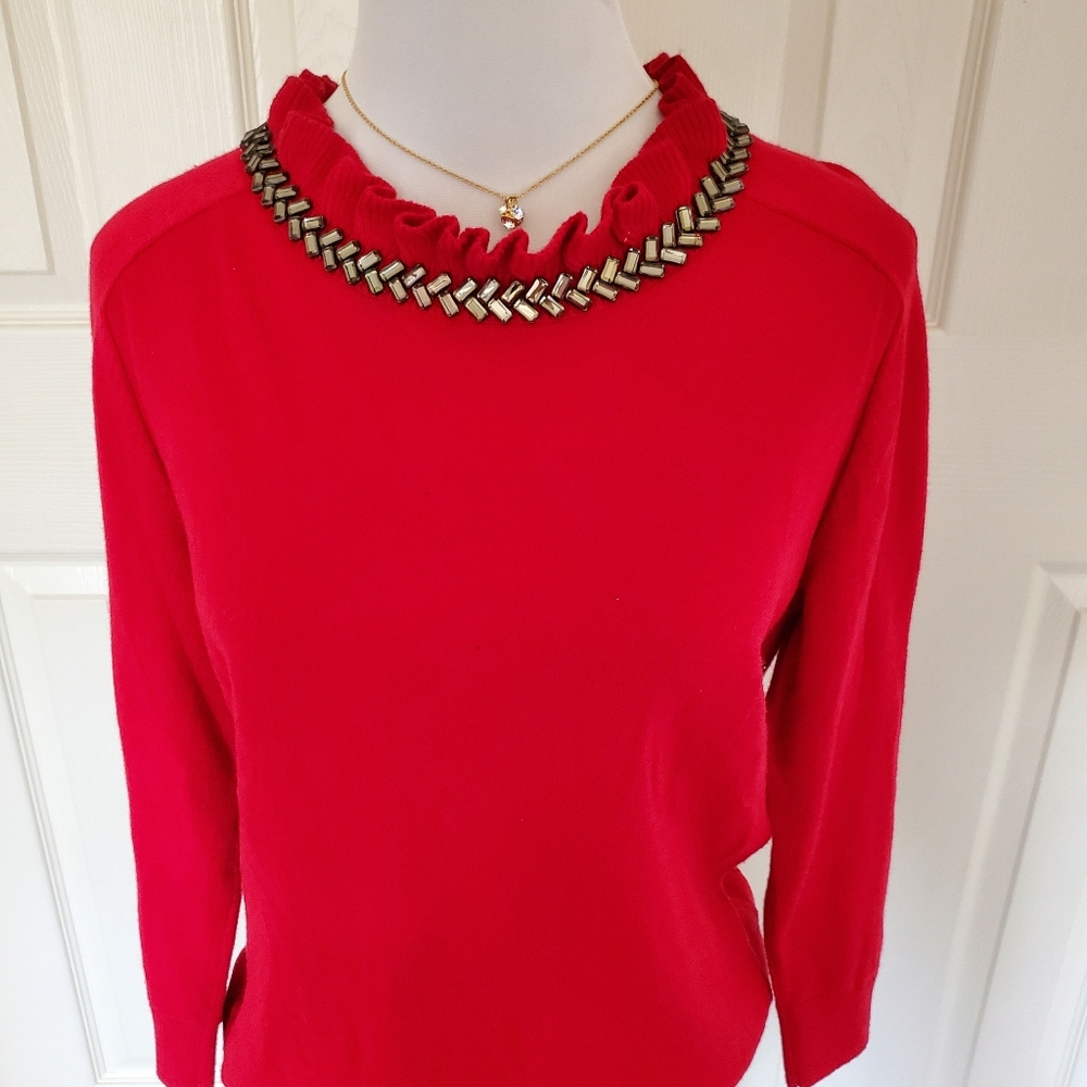 Talbots Ruffle Embellished Sweater Small - Picture 6 of 16